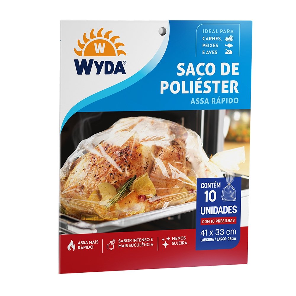 Saco De Poliéster Wyda Para Assar Rápido - Embalagem com 20 Unidades Com 10 Sacos Cada