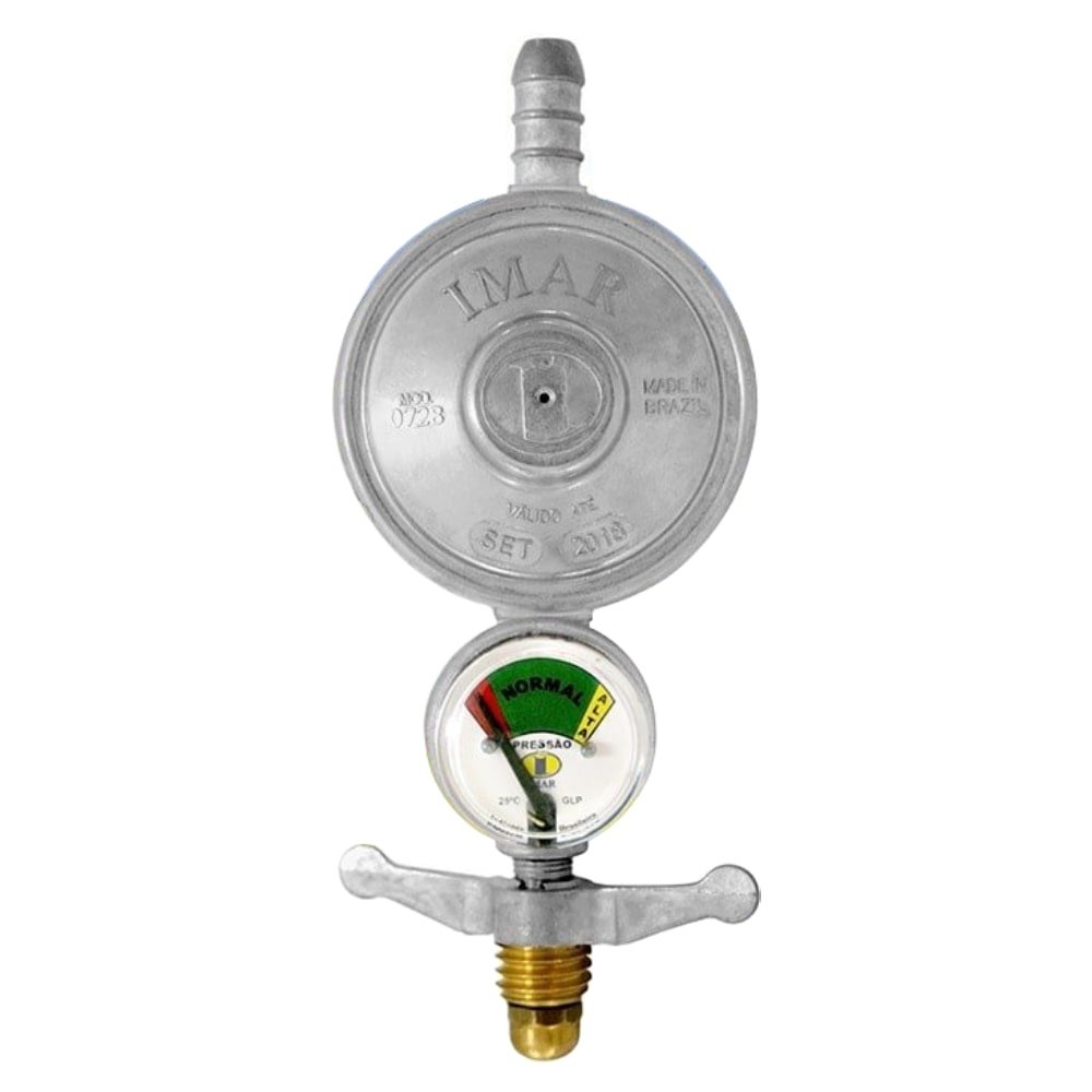 Regulador para Gás Imar 0728/06SS - Médio, 1Kg/H, com Manômetro, sem Mangueira