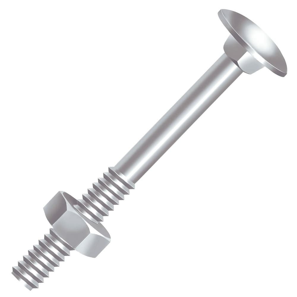 Parafuso Ciser Francês Zincado com Porca 3/8X4 - Embalagem com 50 Unidades