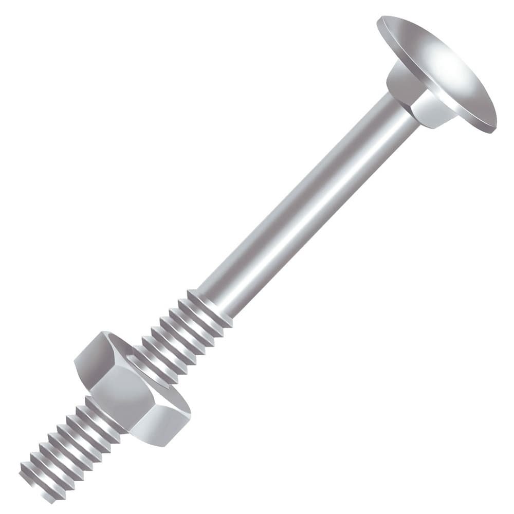 Parafuso Ciser Frances Zincado com Porca 3/8X3.1/2 - Embalagem com 100 Unidades