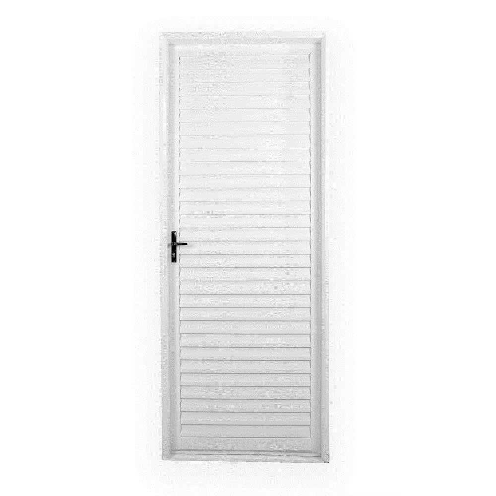 Porta de Aço MGM RQ60MM Laminada Direita 215x85cm Branco