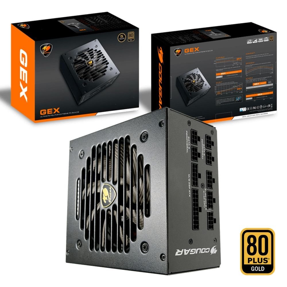 Fonte Gamer Cougar GEX850, 850W, 80 Plus Gold, PFC Ativo, Ultra ...