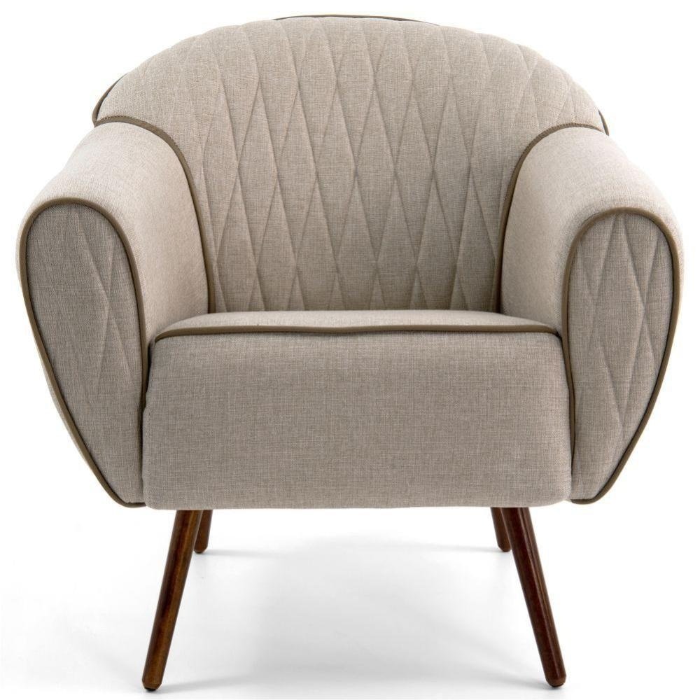 Kit 02 Poltronas Decorativas Sala de Estar Pes Palito Sacha Tresse Rustico G15 - Gran Belo