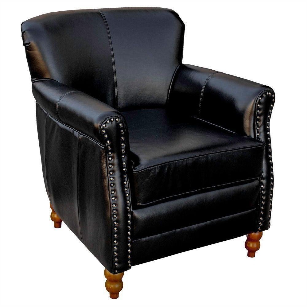 Kit 03 Poltronas Decorativas Sala de Estar Brunei Pes Madeira Couro Preto G58 - Gran Belo