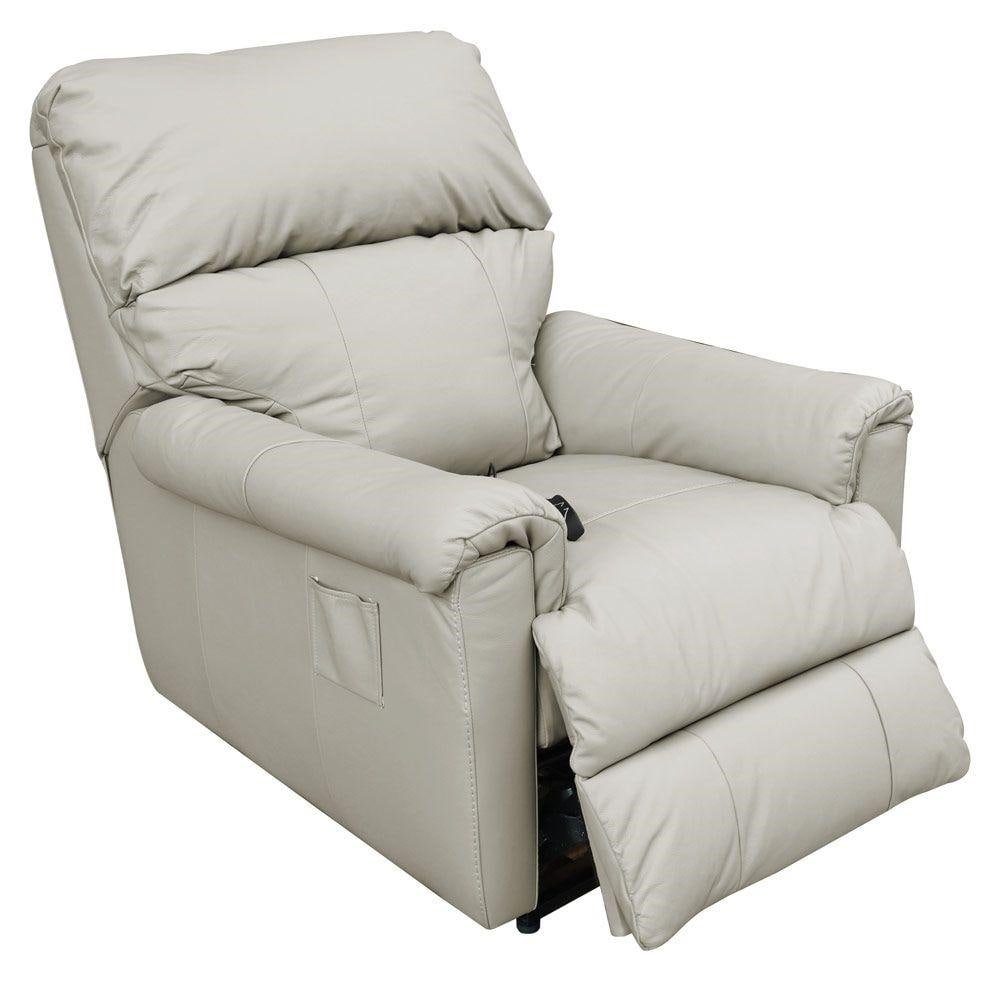 Poltrona do Papai Reclinável Elétrica com Controle Kyoto Power Couro Off White G43 - Gran