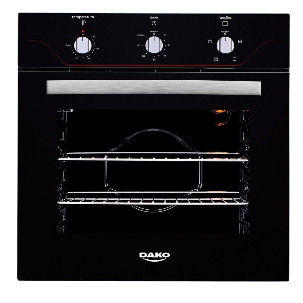 Forno de Embutir Eletrico Preto Dako Diplomata 60 Litros com Timer 220V