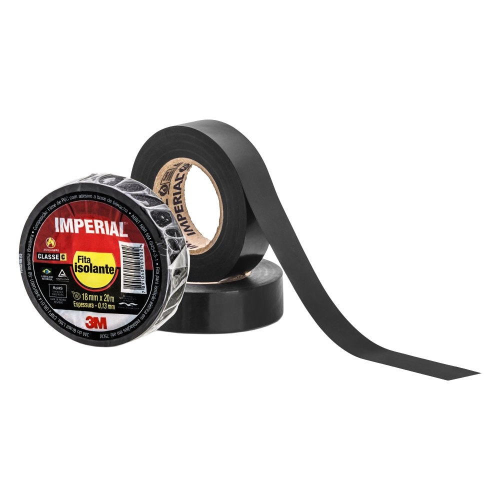 Fita Isolante 3M Imperial 18mmx20m - Embalagem com 10 Unidades