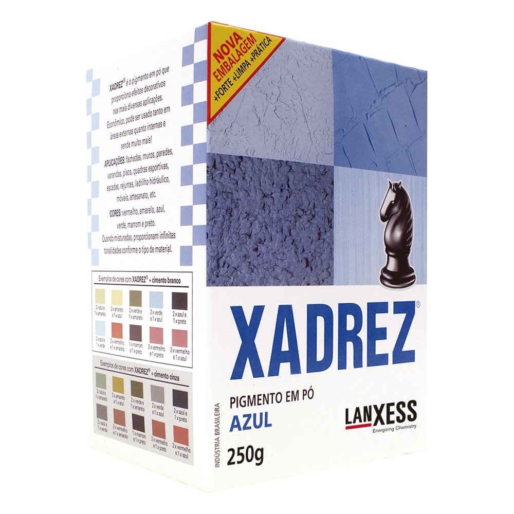 Tinta em Pó Xadrez Azul 250g - Embalagem com 20 Unidades