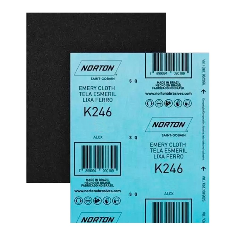 Lixa Norton Ferro K 246, G036 - Embalagem com 25 Unidades