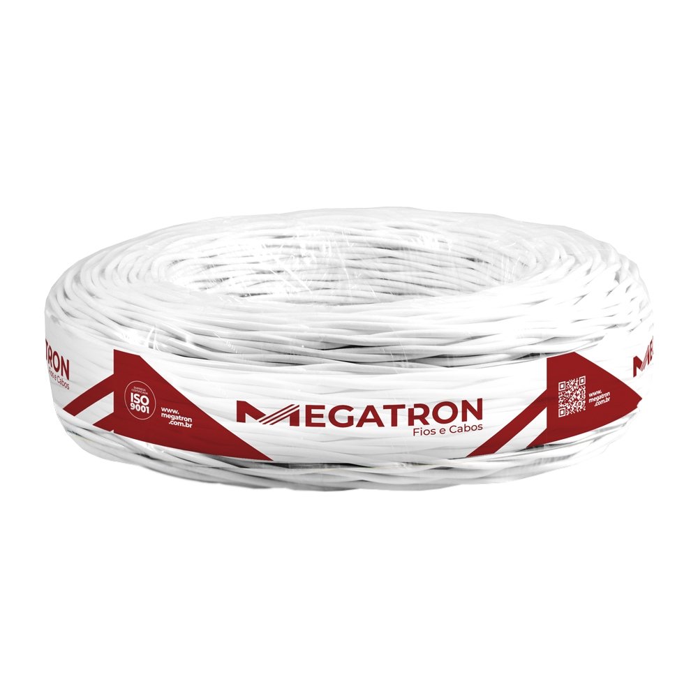 Cordão Torcido Megatron 2x1mmx100m Rolo 300V Branco