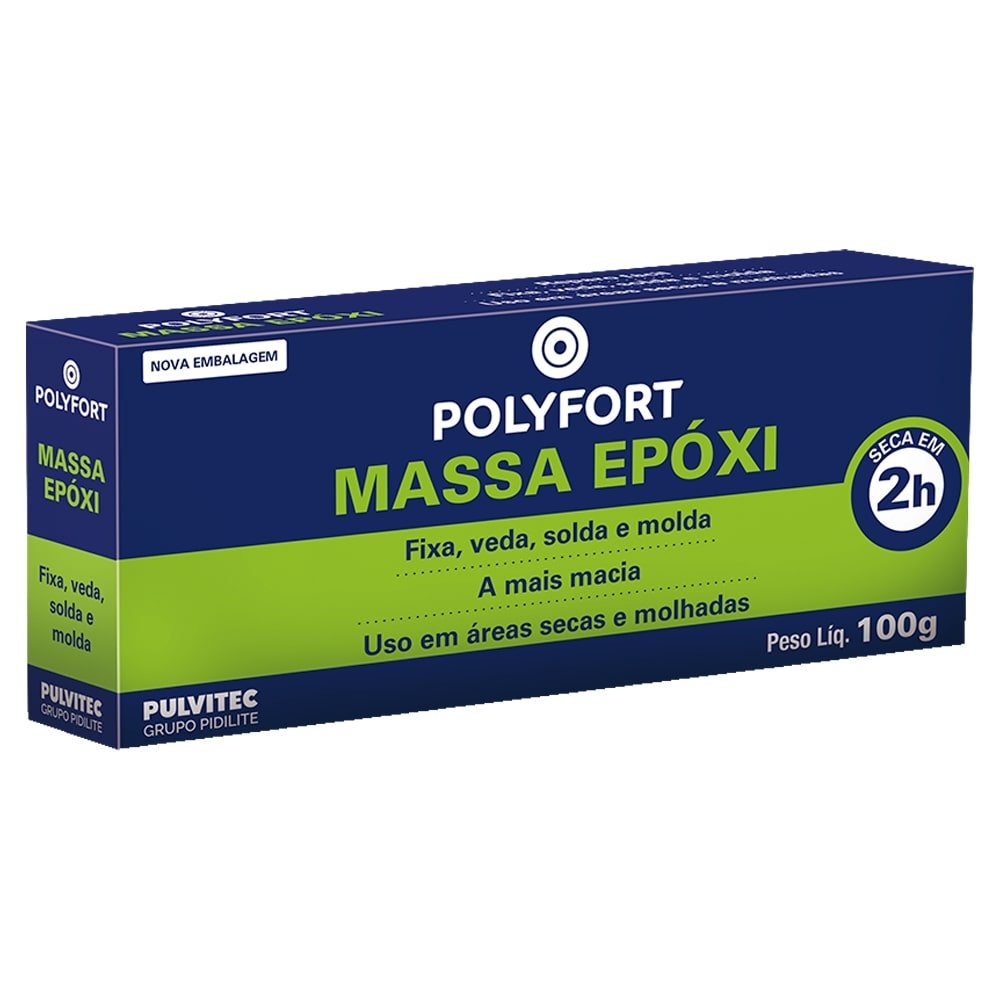 Cola Pulvitec Massa Epóxi 100g - Embalagem com 12 Unidades