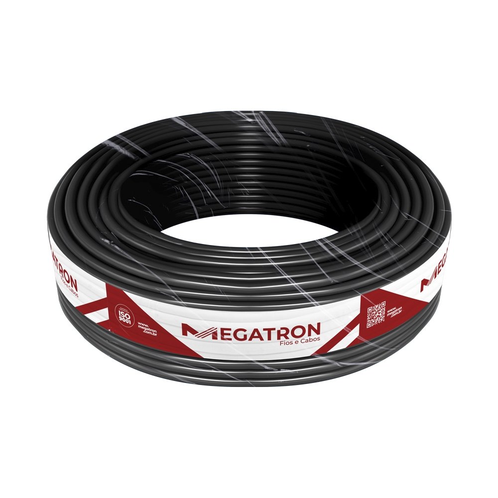 Cabo PP Megatron 2X1,5mmx100m Rolo 500V Preto