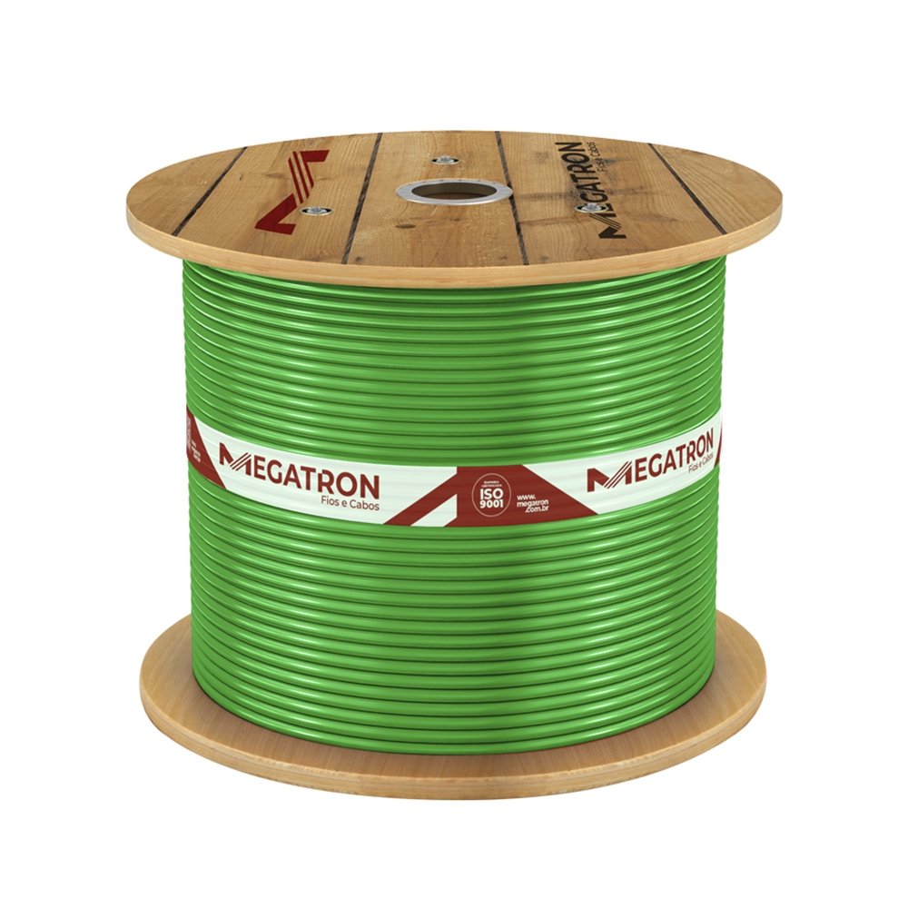 Cabo Flexível Megatron 2,5MMx1000M Bobina 750V Verde