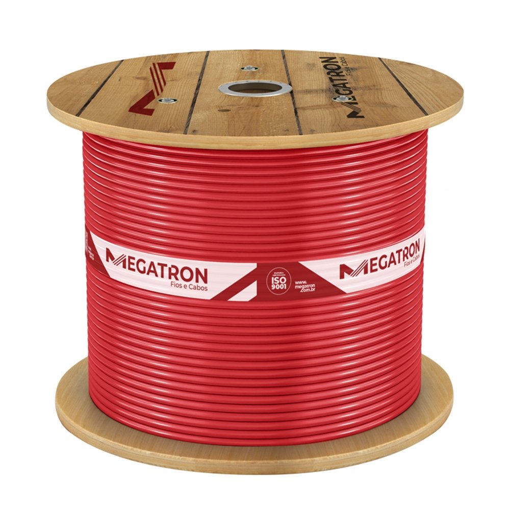 Cabo Flexível Megatron 4MMx800M Bobina 750V Vermelho