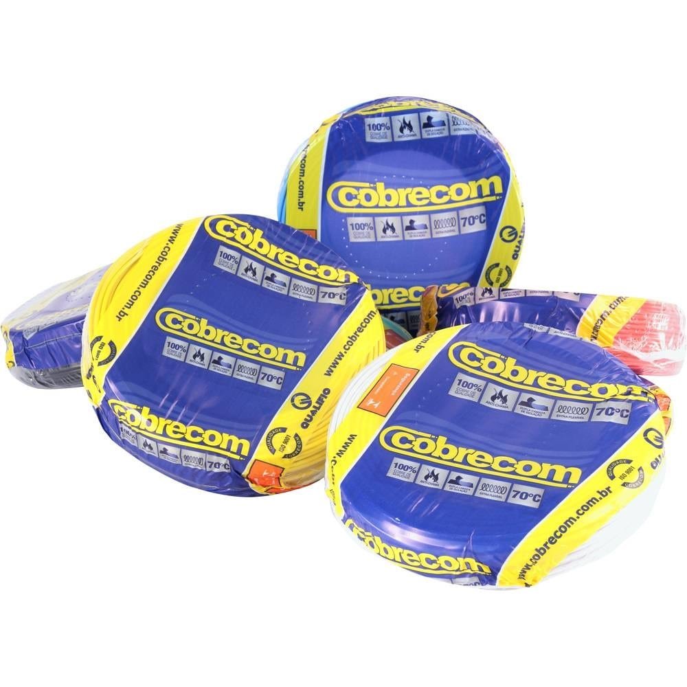Cabo Flexível Cobrecom 750V Antichama 4mmx100m Preto