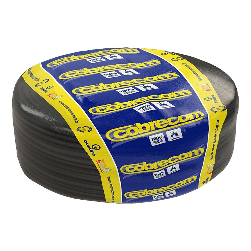 Cabo Flexível Cobrecom 16mmx100m Rolo 750V Preto