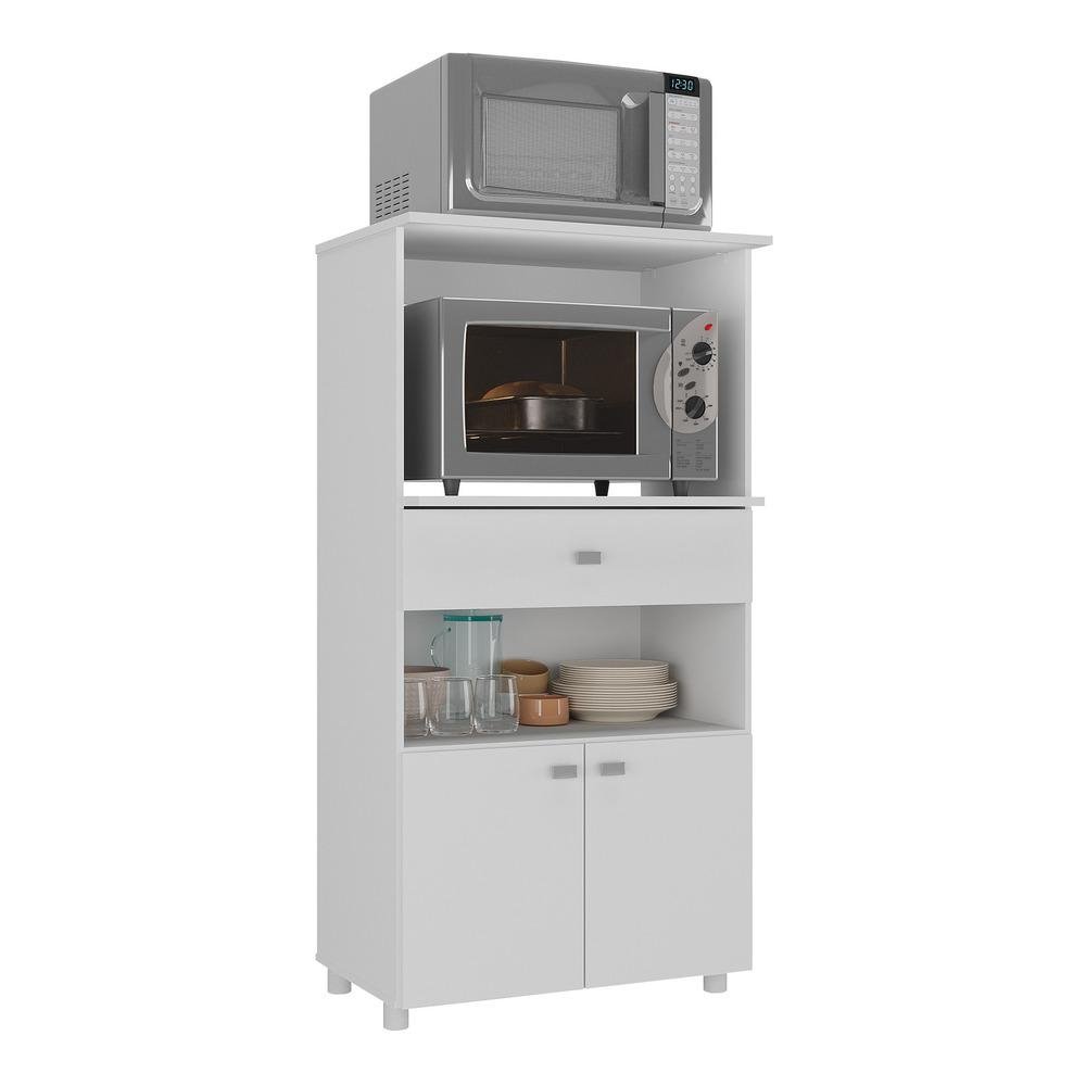 Balcao Multimoveis Multiuso Forno e Microondas Branco REF. 4060G 2 Portas e 1 Gaveta