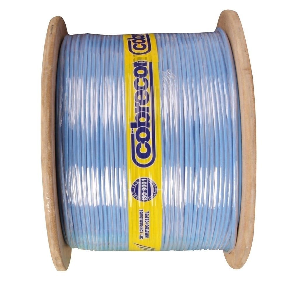 Cabo Antichama Flexível Cobrecom 750V 2.5mmx1000m Bobina Azul
