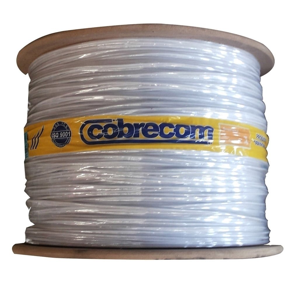 Cabo Antichama Flexível Cobrecom 750V 4mmx700m Bobina Branco