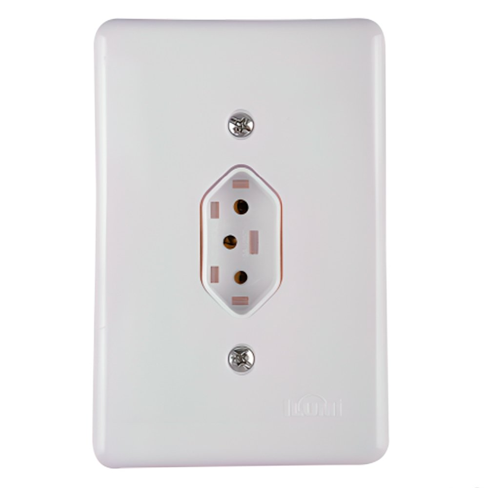 Tomada Ilumi 2 Polos + Tomada com Placa Stylus 10A 250V 4x2