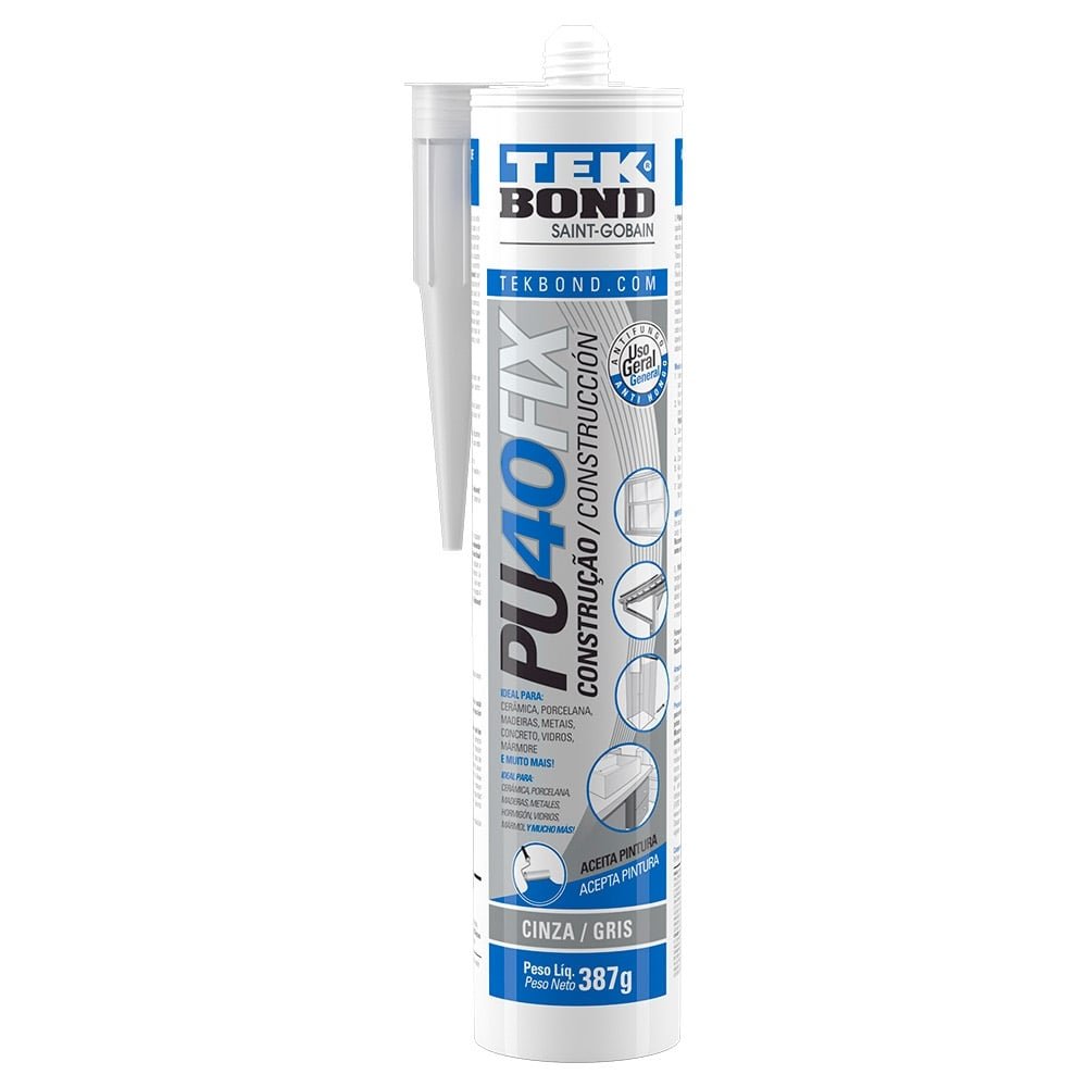 Adesivo Selante Tekbond PU40FIX Cinza 387g/280ml