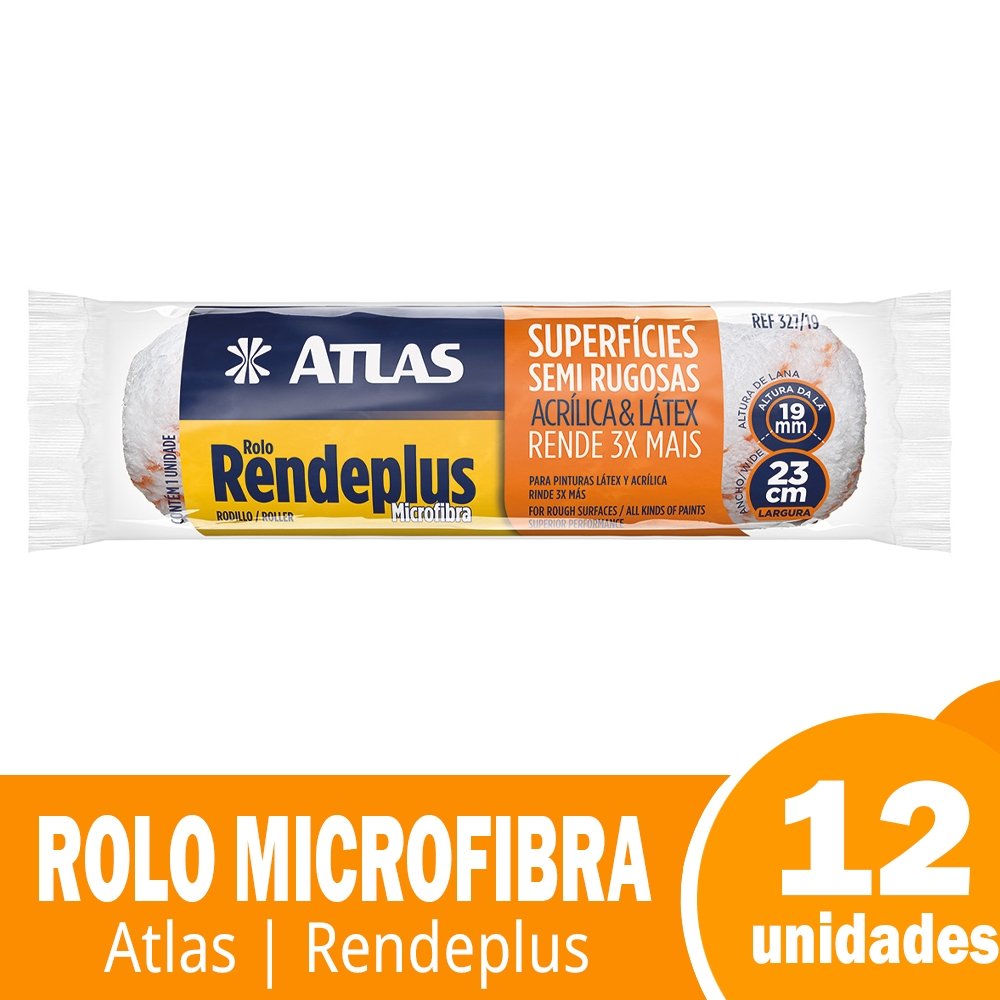 Rolo Microfibra Atlas 327/19 23cm - Embalagem c/ 12 unidades