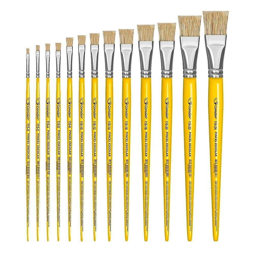 Pincel Chato Condor 115-08 - Embalagem c/ 12 Unidades