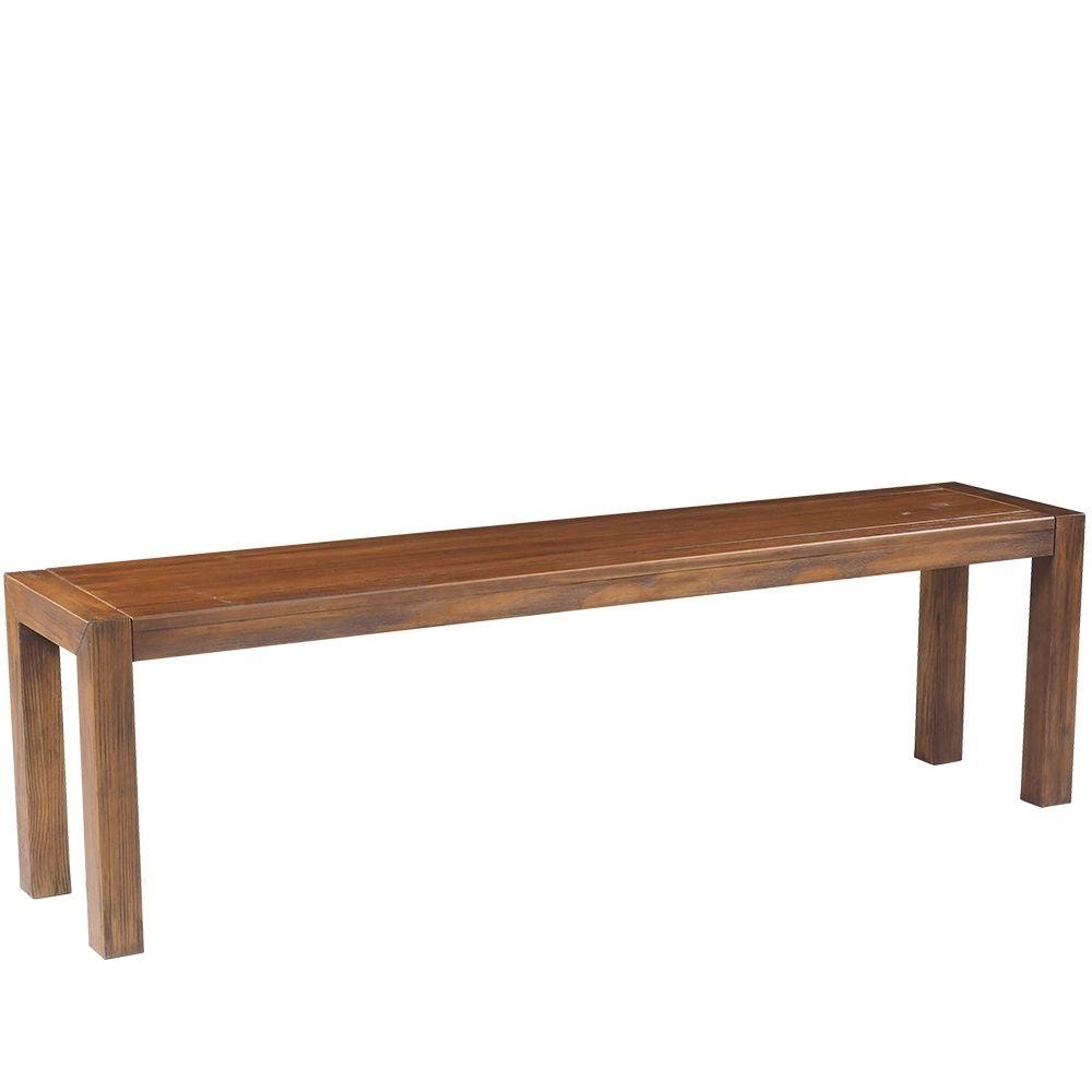 Banco Decorativo para Varanda Cozinha Dumai 120cm Madeira Macica Walnut Escovado G54 - Gra
