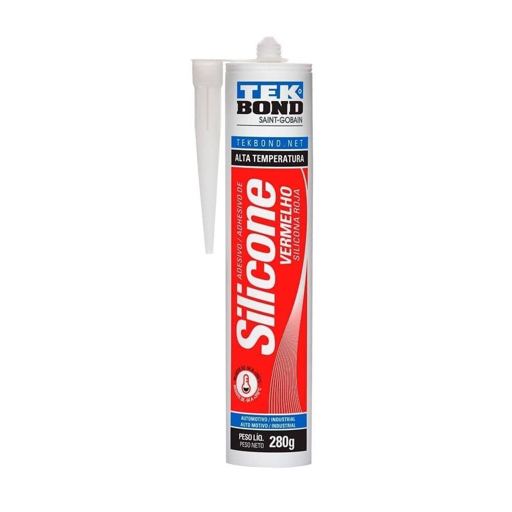 Silicone Acético Tekbond Alta Temperatura Vermelho 280g