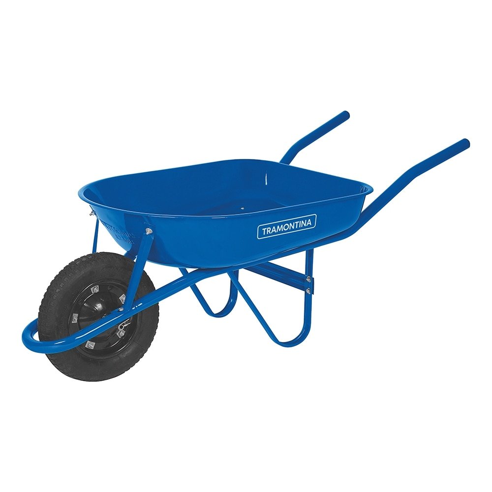 Carrinho de Mão Tramontina 50 Litros Chapa 24 Pneu Câmara 3,25x8 Azul
