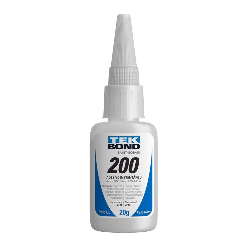 Cola Tekbond 200 Instantânea 20g - Embalagem com 10 Unidades