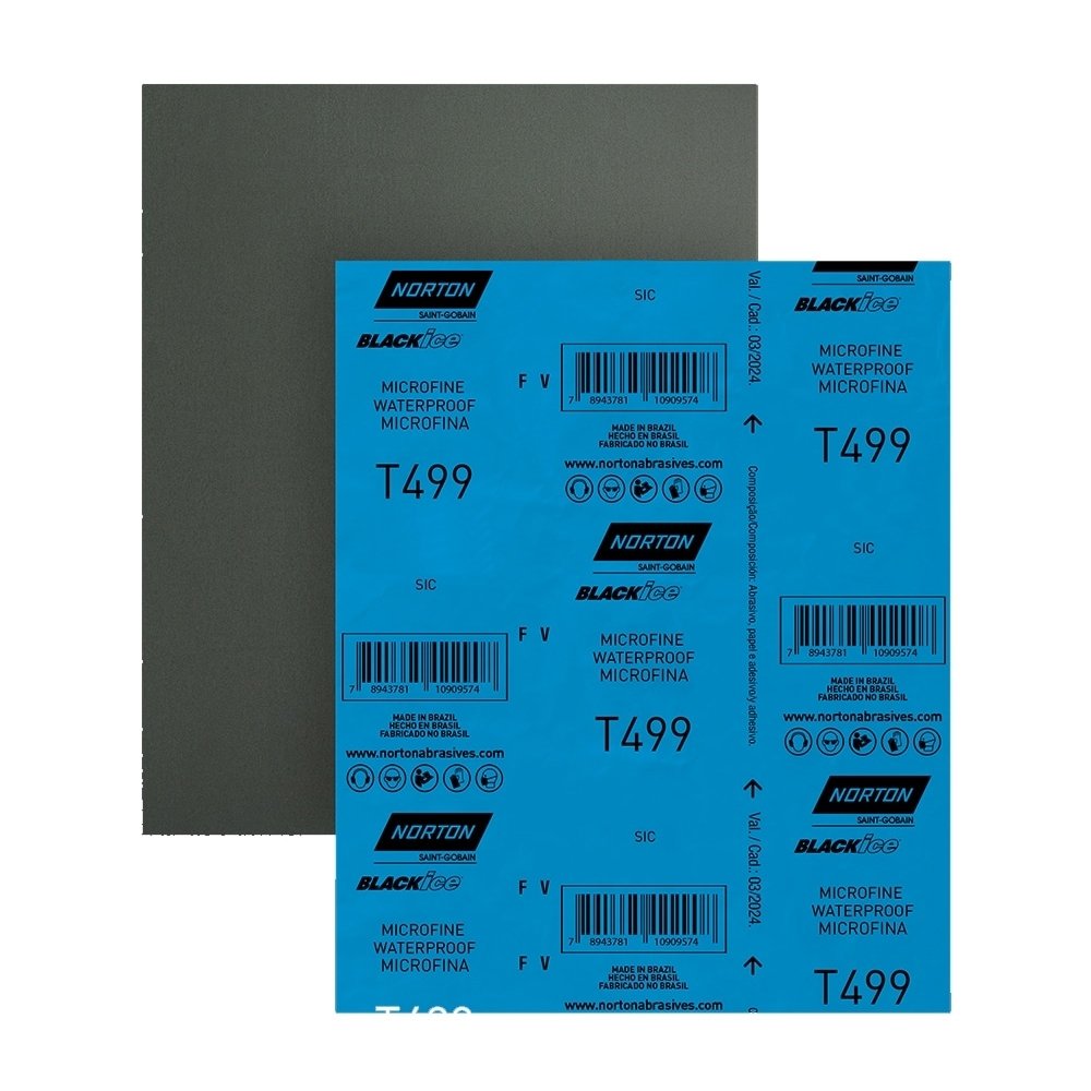 Lixa Norton D'agua Black Ice T-499, G1200 - Embalagem com 25 Unidades