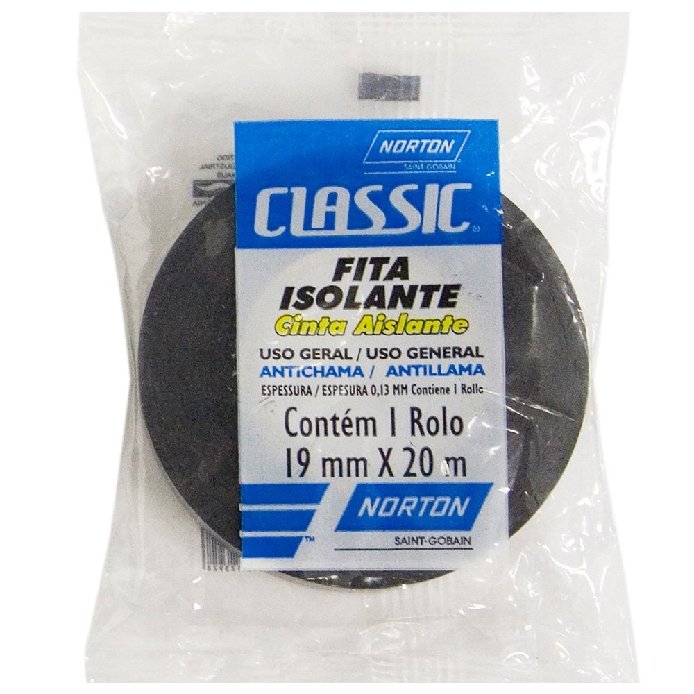 Fita Isolante Norton Classic 19mm x 20m Importada - Embalagem com 24 Unidades