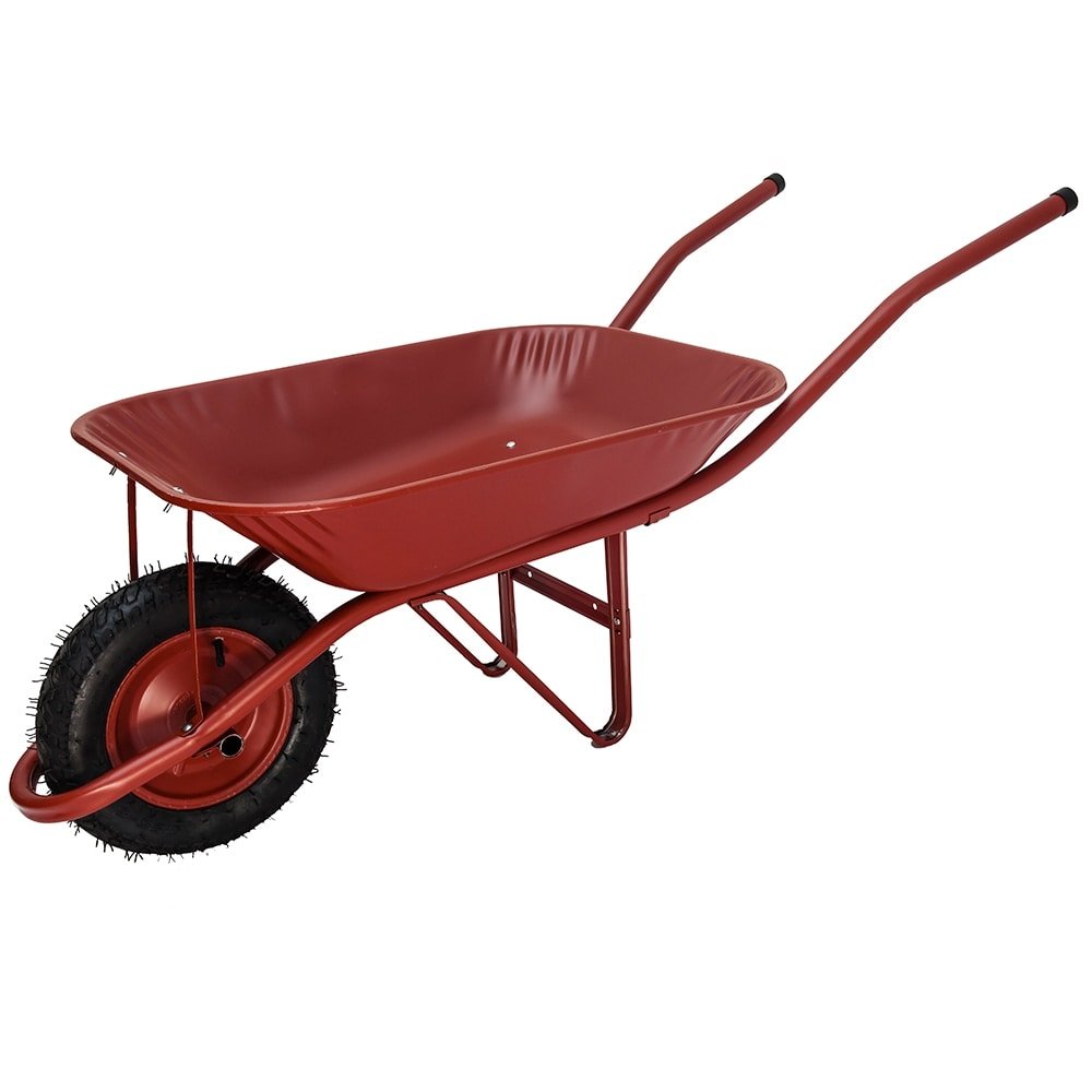 Carrinho de Mão Esfera 45L Chapa 26, Pneu Camara 3,25x8 Vermelho eFácil