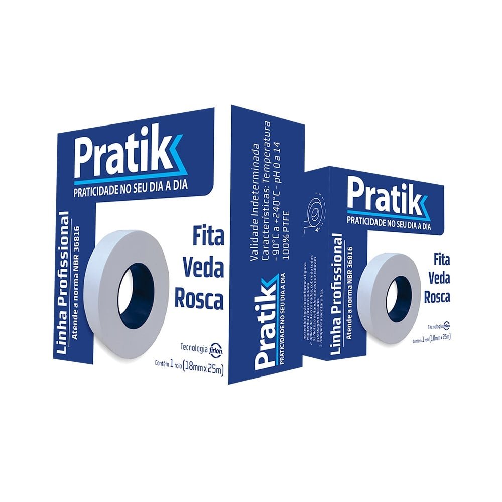 Fita Veda Rosca Pratik Linha Profissional 18mm x 25m