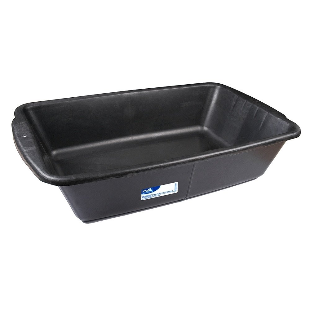 Caixa para Massa e Pintura Pratik - Reforçada 67x38x14cm Preta 20 Litros - Embalagem com 6 Unidades