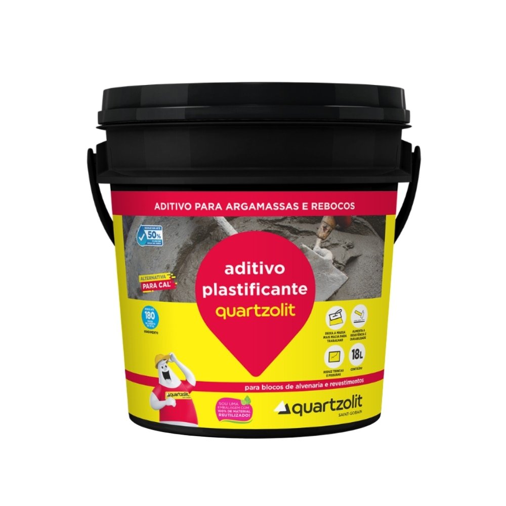 Plastificante Quartzolit para Argamassa Balde 18 Litros