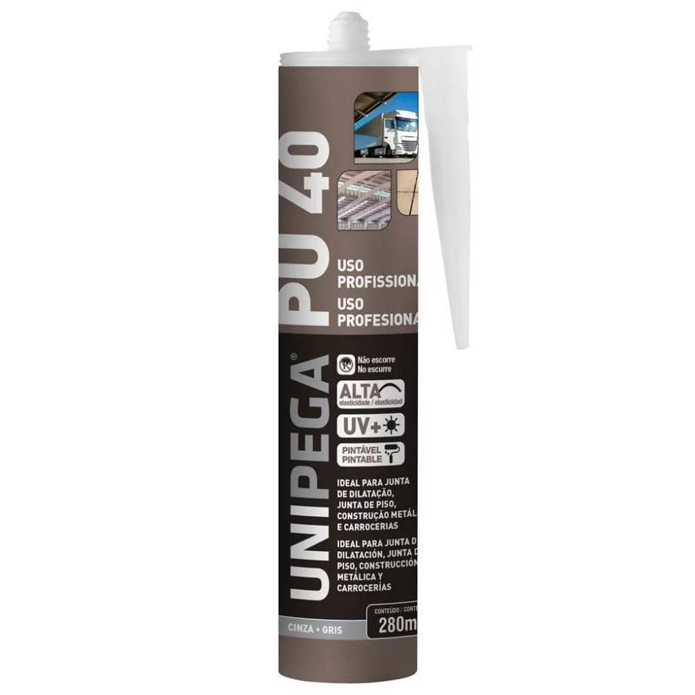 Adesivo Selante Unipega PU40 Cinza 280ml/400g