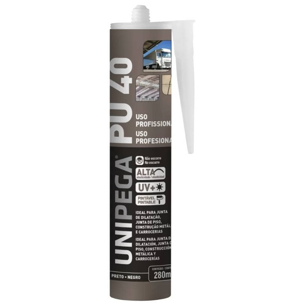 Adesivo Selante Unipega PU40 Preto 280ml/400g