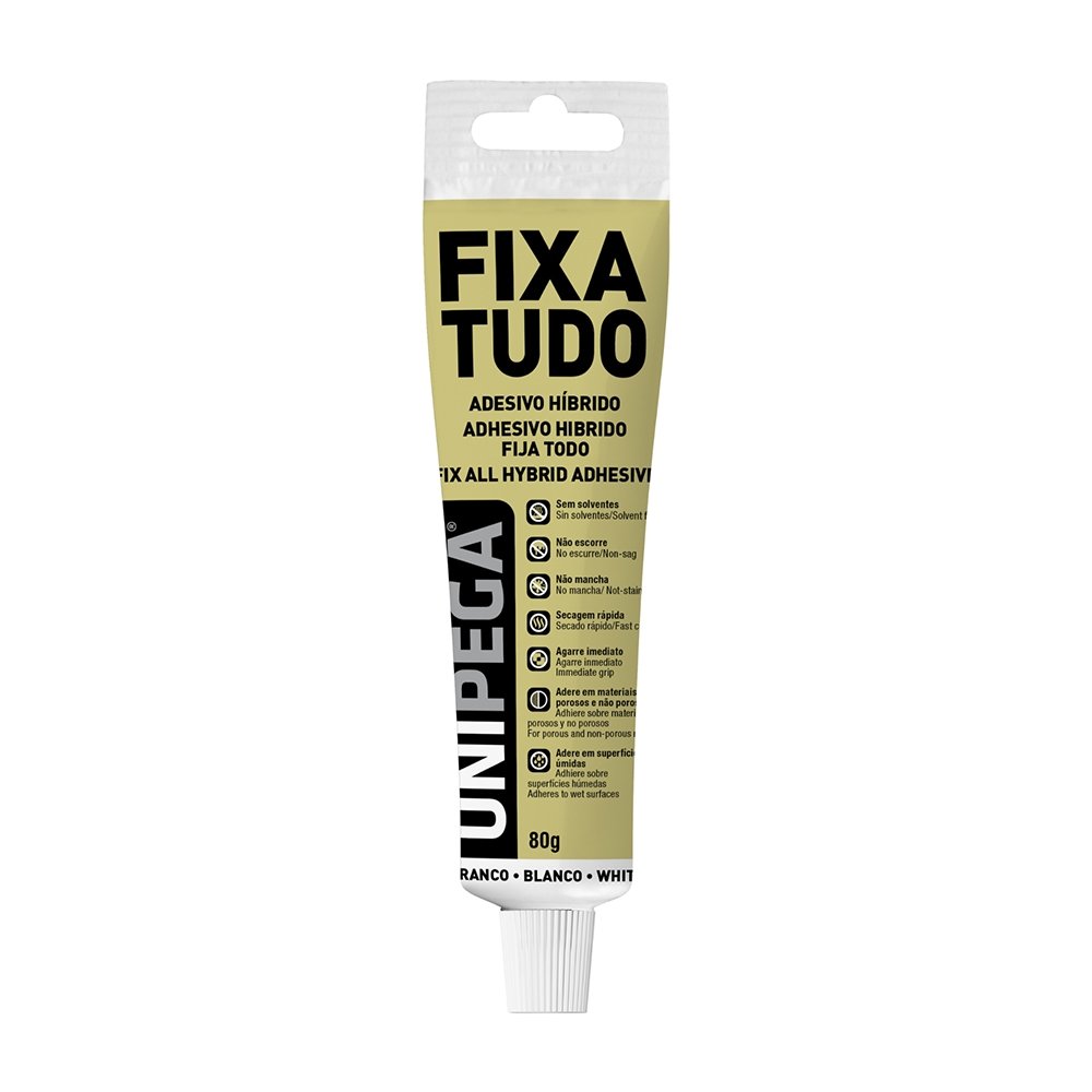 Adesivo Selante Unipega Fixa Tudo Branco 80g - Embalagem com 24 Unidades