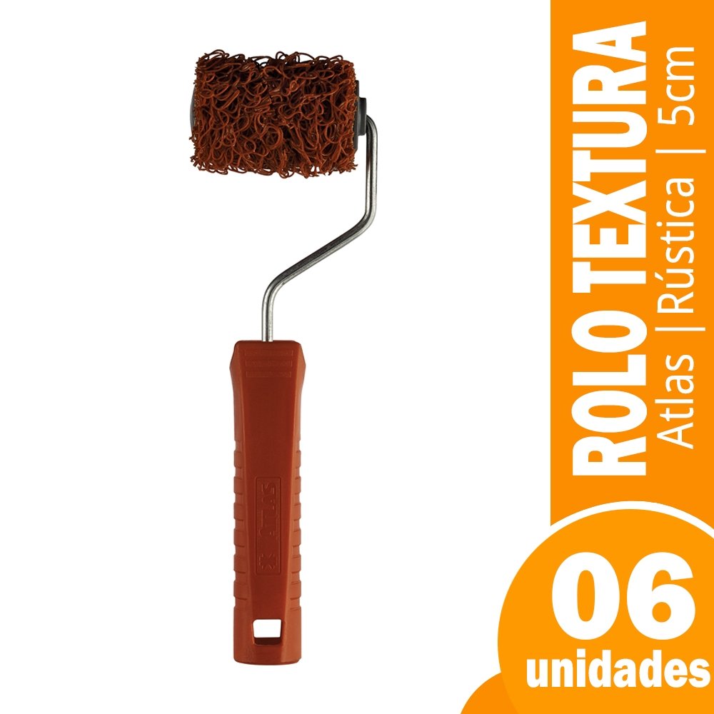 Rolo Textura Rústica 5cm Atlas 1155/5 - Embalagem com 6 Unidades