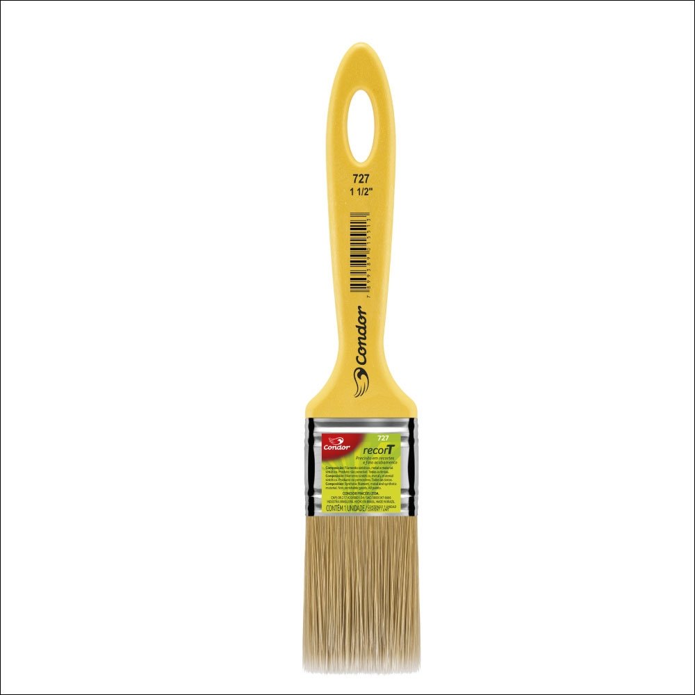 Trincha Condor 727 1.1/2" Macia Filamento Sintético - Embalagem com 12 Unidades