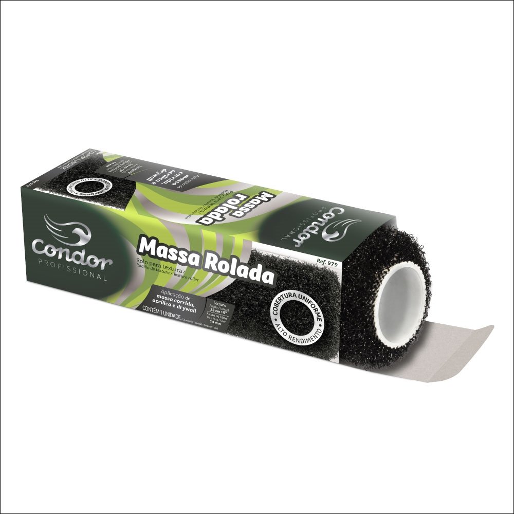 Rolo Condor Textura Massa Rolada 979 23cm sem Suporte