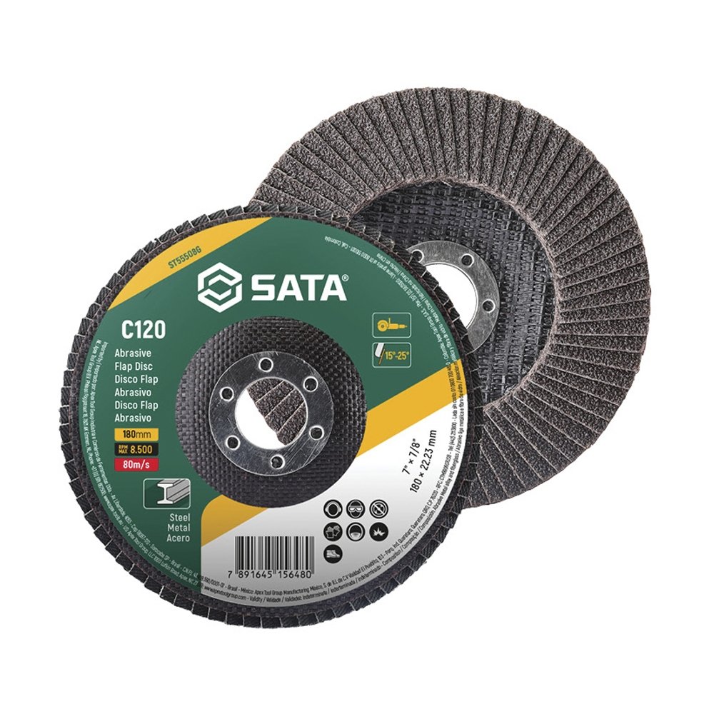 Disco Flap Sata Metal/Inox 7P G120 - Embalagem com 10 Unidades