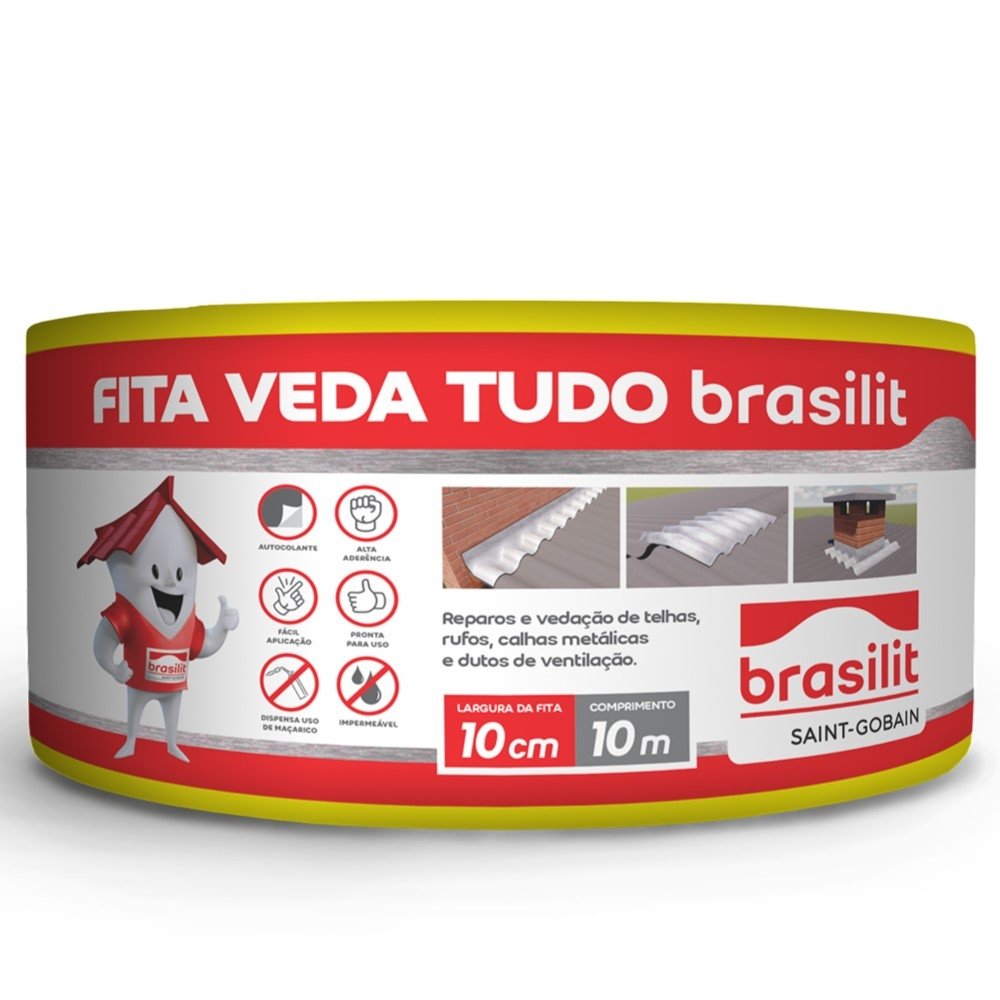 Vedatudo Fita Aluminizada Brasilit 10cmX10m