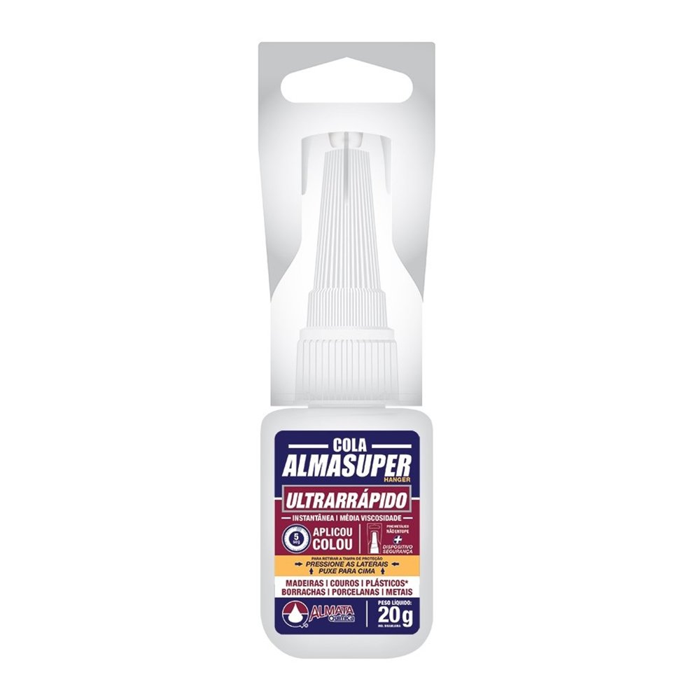 Cola Almasuper Ultrarrápido Hanger AEP401 Instantânea 20g - Embalagem com 10 Unidades