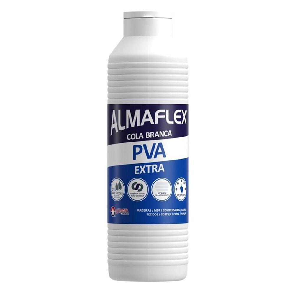 Cola Branca Almaflex PVA Extra 813 500g - Embalagem com 12 Unidades