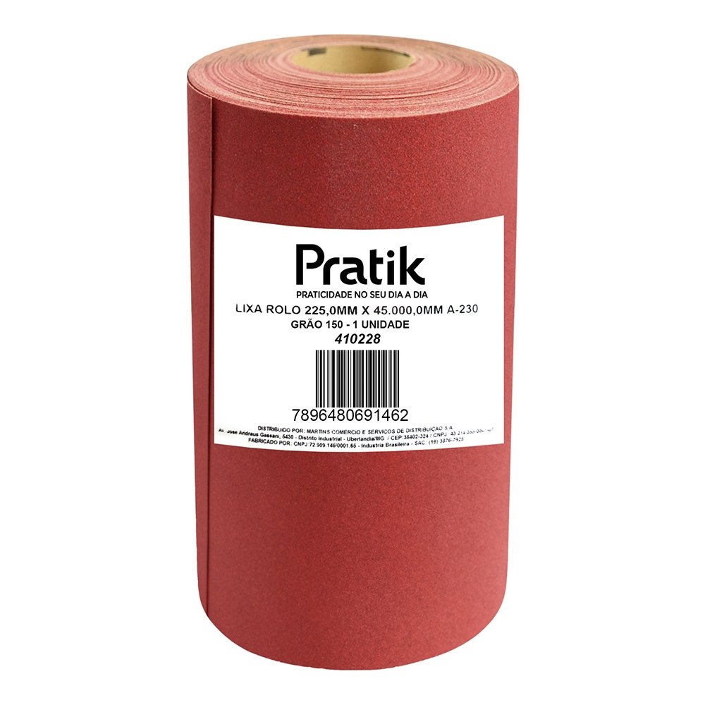 Lixa Rolo Pratik A-230 Massa/Madeira Grão 150 225mmx45m
