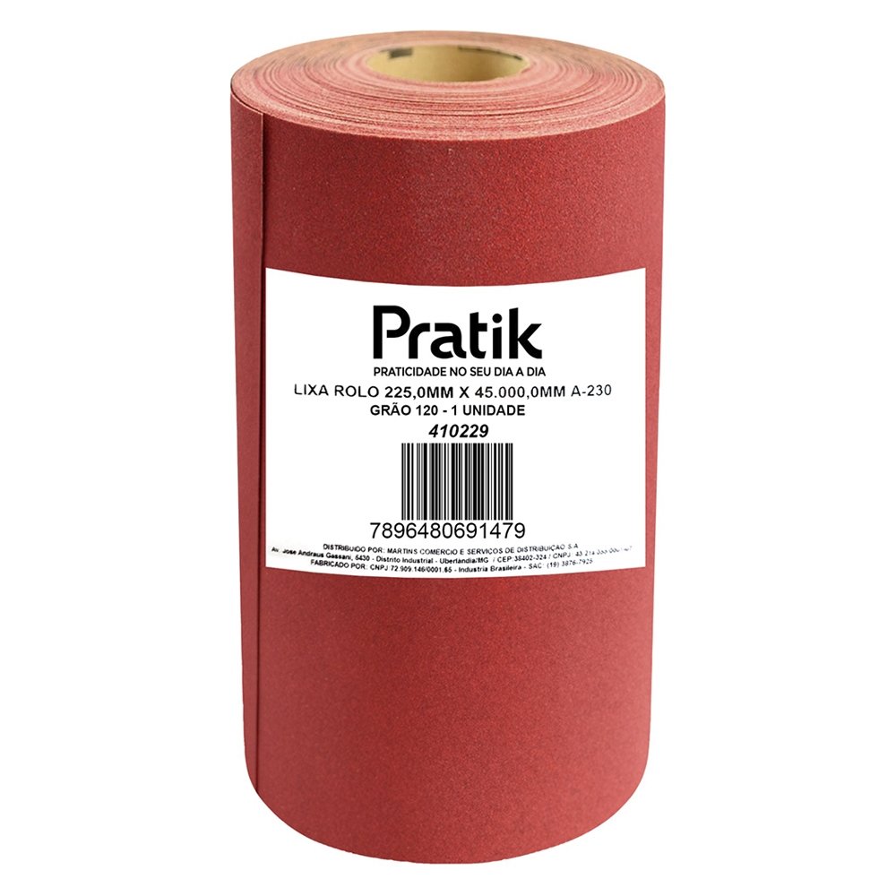Lixa Rolo Pratik A-230 Massa/Madeira Grão 120 225mmx45m