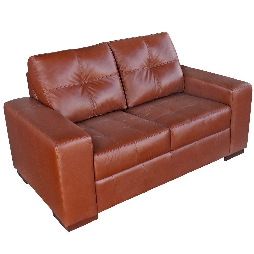 Sofa 2 Lugares 150cm Turim Couro Caramelo G58 - Gran Belo